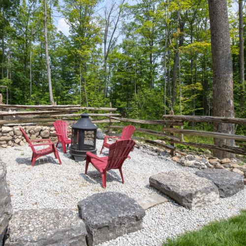 Cozy up around one of the two firepits.