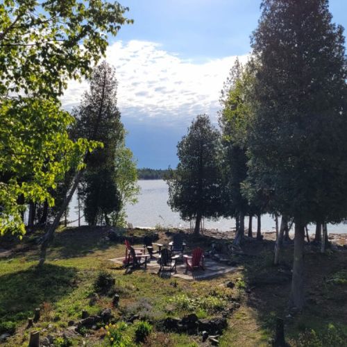 A sunny day at the firepit.