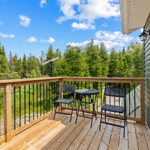 Sip your morning coffee or unwind in the evening on the private balcony.