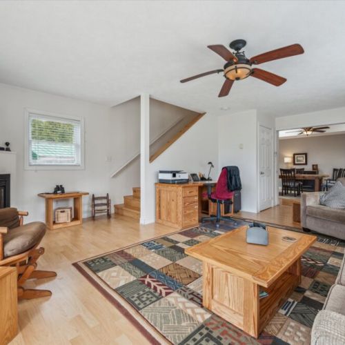 Catch up on a bit of work (if you must!) or enjoy a movie night by the fireplace — all in the heart of cottage comfort.