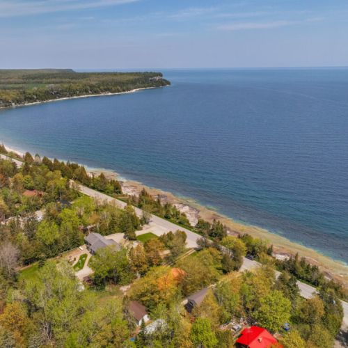 A panoramic view of the coastline, highlighting the natural beauty and serene environment.