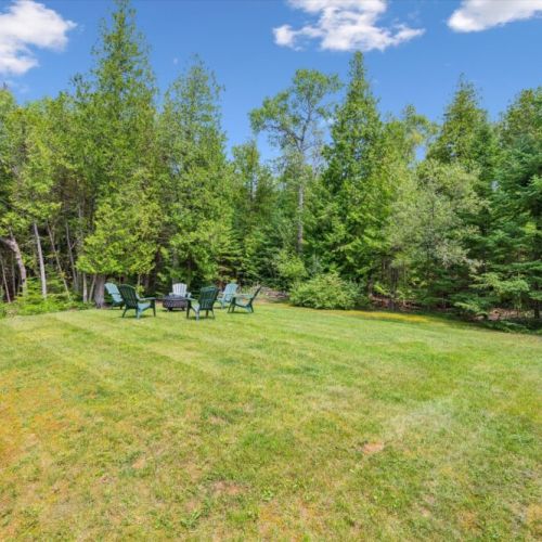 Settle into the forest-framed fire pit area—perfect for roasting marshmallows and stargazing nights.