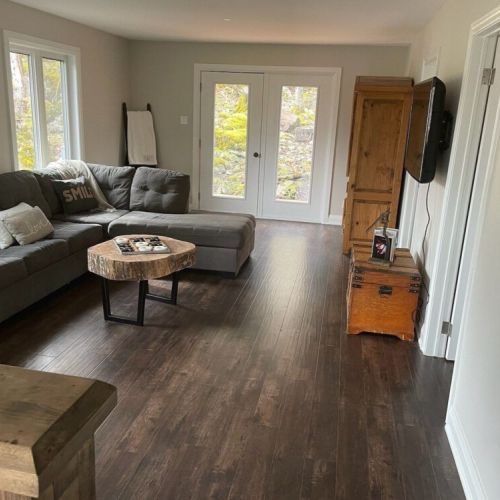 Bright and comfortable living area perfect for relaxing after a day outdoors.