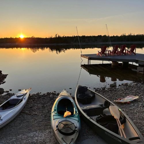 Kayaks, canoes, and lifejackets supplied for some fun in the water.