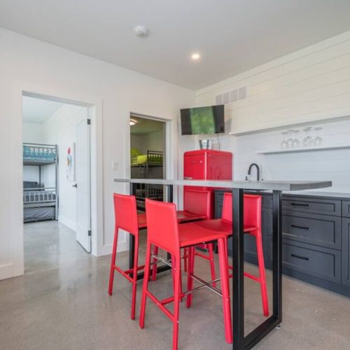 Another view of the kitchenette in the lower lounge area.