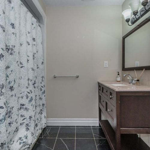 The master bedroom with extra large shower.