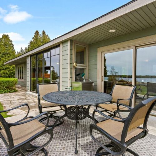 Enjoy cocktail hour from the back patio.