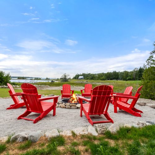 End your day around the fire pit while taking in peaceful views of Hay Bay.