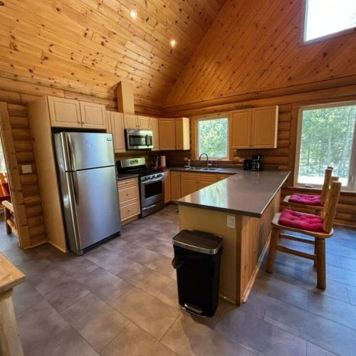 Lots of room for entertaining. The floors at Blazed Inn are heated by radiant heat, and are so comfortable on the feet.
