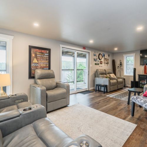 Bright walkout living area with direct access to the outdoors and plenty of natural light.