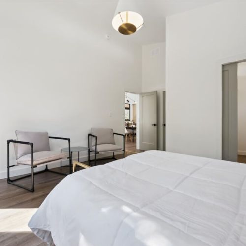 Spacious bedroom designed for restful nights after a day outdoors.