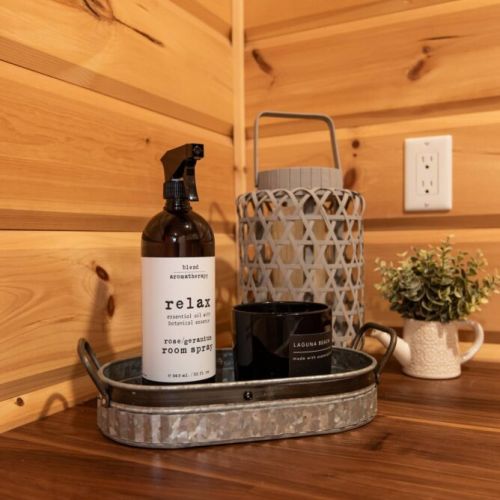 Relaxing details—soothing scents and cozy accents to make your stay special.