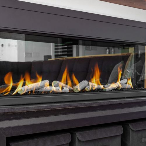 Cozy up by the modern fireplace after a day of exploring the Bruce Peninsula.
