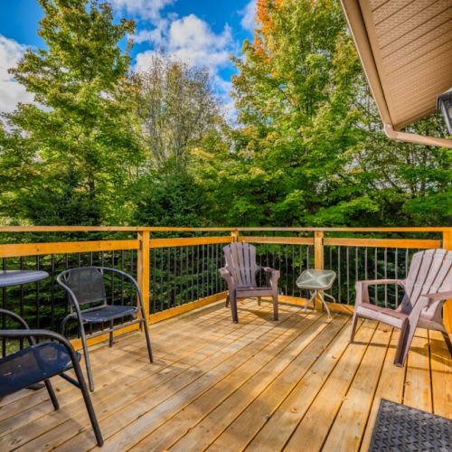 Another outdoor seating area awaits you—perfect for enjoying morning coffee or evening stargazing.