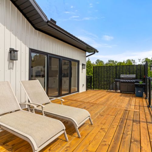 Soak up the sun on the spacious deck, or enjoy a nice barbeque.