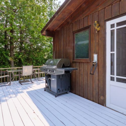 Step out onto the cozy upper patio for lunch of a BBQ.