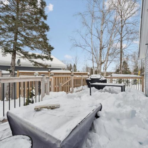 Private deck with BBQ — a great spot for outdoor meals and fresh air, even in the winter months.