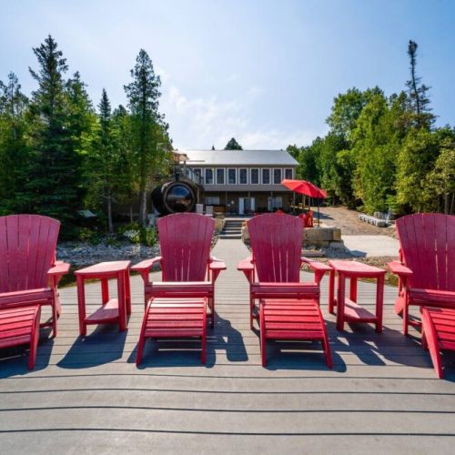 Rest awhile and enjoy the stunning sunsets in the gorgeous Muskoka Chair lounges.