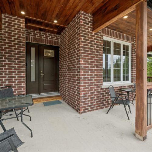 Covered front porch, perfect for morning coffee or relaxing in the shade after a day outdoors