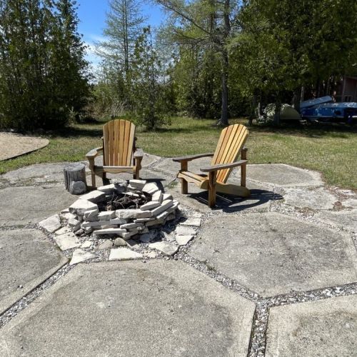 Gather around the fire pit for cozy evenings under the stars