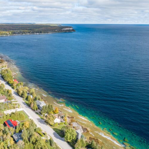 An expansive view of the surrounding area, highlighting the natural beauty and tranquility of  Georgian Bay