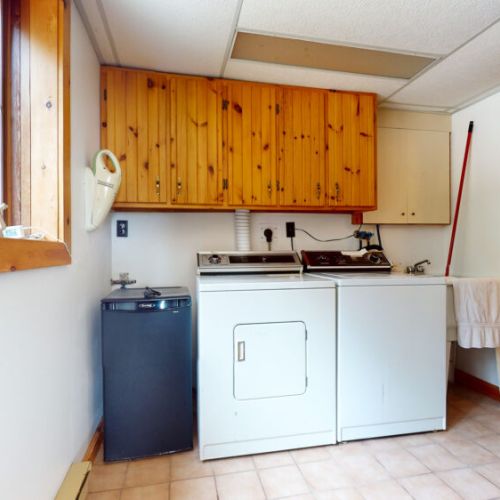 Washer and dryer available to use.
