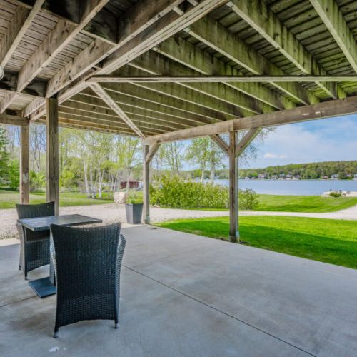 The gorgeous view of the property and Barrow Bay from the hot tub.
