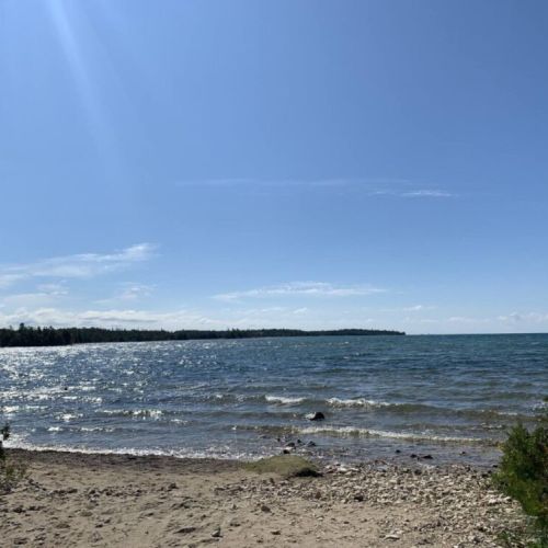 Man made beach less than 1000 feet from the cottage.