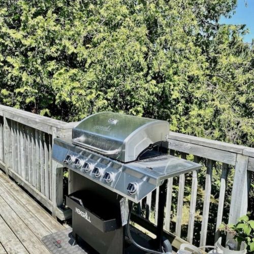 Enjoy the view while grilling with use of the deck BBQ and propane supplied for you