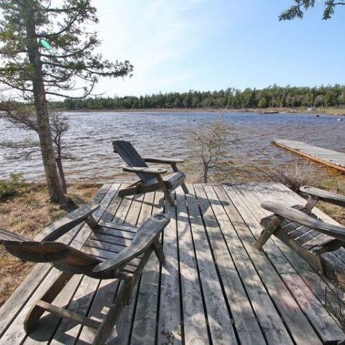 Relax in one of the Muskoka chairs and watch the water.