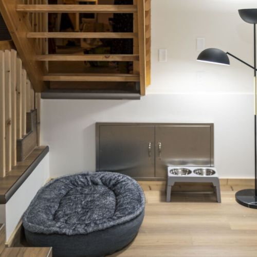 Pet-Friendly Retreat: Your furry friends are welcome here! This cozy nook features a designated area for your pet, complete with a comfy bed and food bowls.