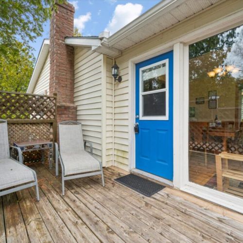 Step outside onto the spacious deck, ideal for morning coffee or evening drinks surrounded by nature.