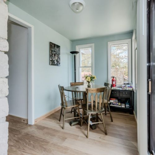 Sip on a cup of coffee in the breakfast nook, just off of the kitchen.