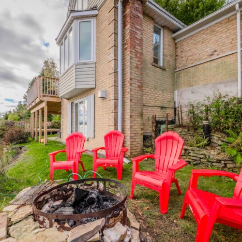 Waterfront seating and fire pit, enjoy the sunset with friends and family.