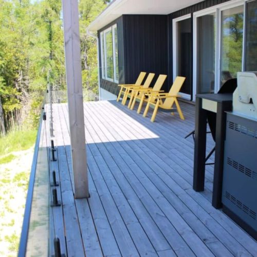 Another view of the lounge and BBQ space.