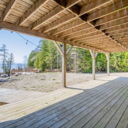 Plenty of room for seating on the back veranda.