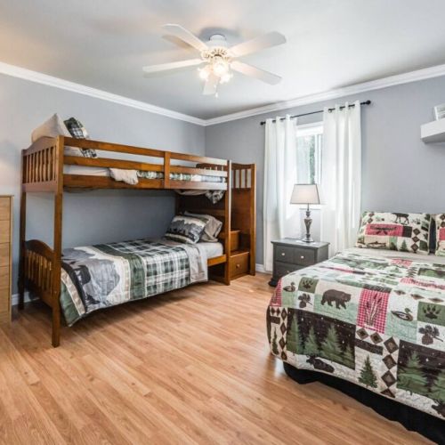 The kids room features a fun bunk bed and double day bed for Guests to use.