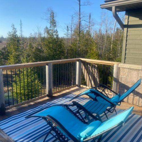 Enjoy your morning coffee or evening sunset from the spacious upper deck lounge chairs.