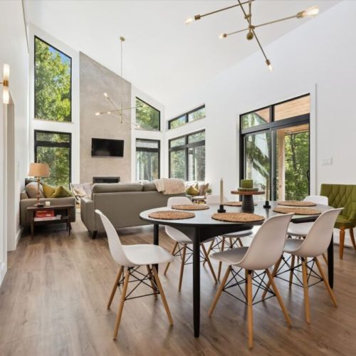 Enjoy meals together in the bright and inviting dining space.