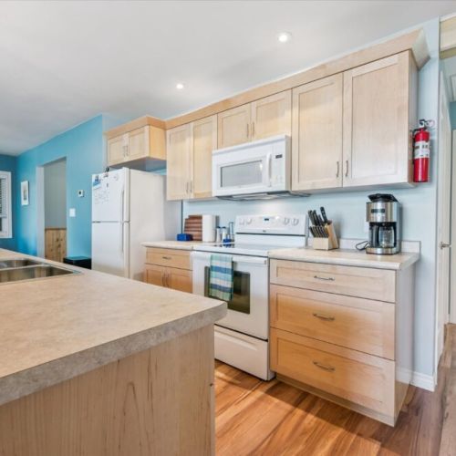 Bright, functional kitchen with everything you need to cook and gather with family or friends.
