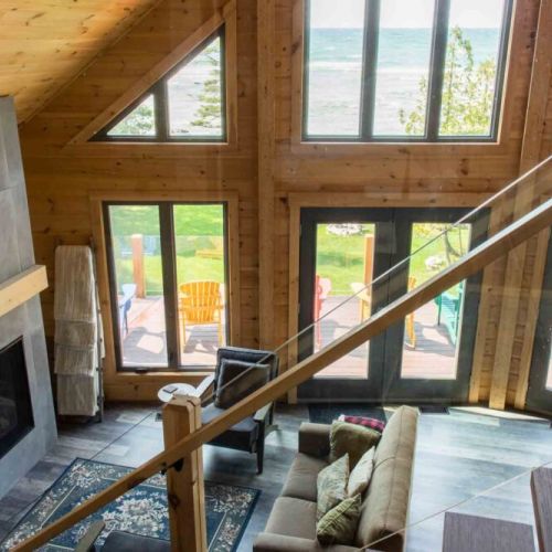 Soaring ceilings and wall-to-wall windows bring in endless natural light.