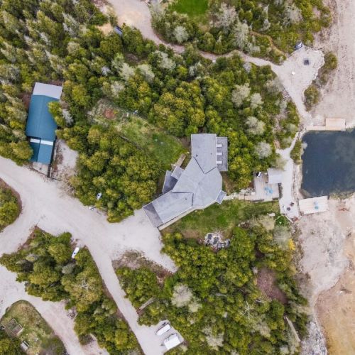 A view of Serene Lakehouse from above.