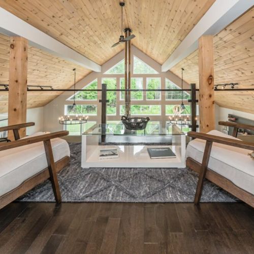 Upper loft lounge - a view from above.