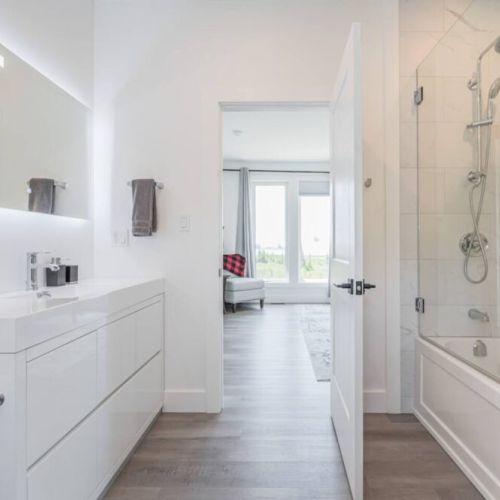 The King's ensuite with view into the bedroom.