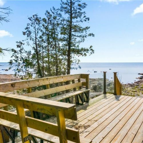The lower level family deck.