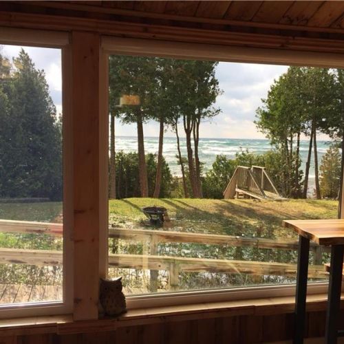Beautiful lake views right from the living area, creating a calm and scenic indoor space.