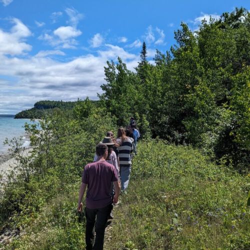 Hiking with friends along the Georgian Bay shore