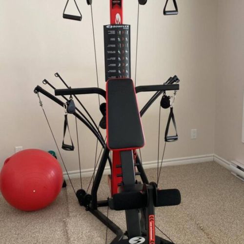 Get your workout in with the Bow-Flex, yoga mats and Swiss balls.