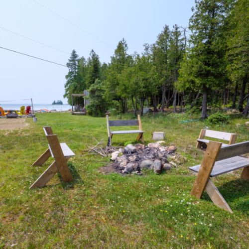 The bonfire pit is perfect for telling stories and cozying up on a cool night. Don't forget the s'mores!