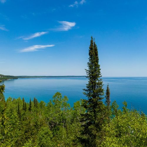 Endless blue horizons meet untouched shoreline—Borchardt Lookout is immersed in nature, with panoramic views that make every moment feel expansive and unhurried.